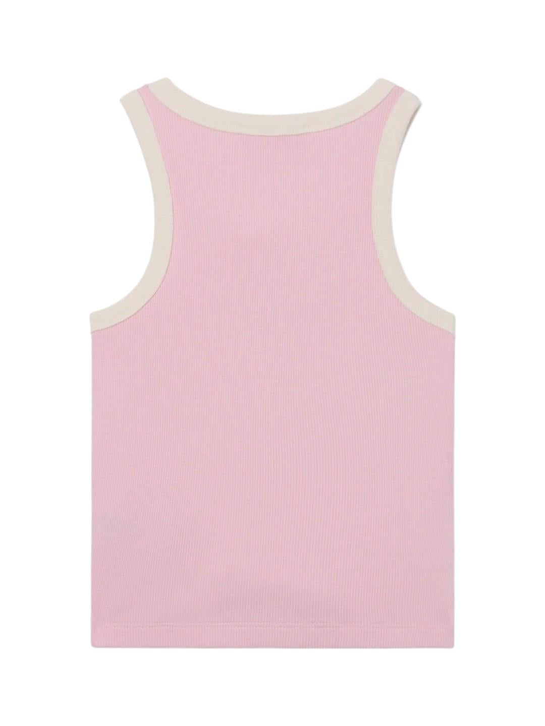 MC2 SAINT BARTH Top MC2 SAINT BARTH bambina BLUE002 04213L 2010 Blue Jr con logo ricamato e profili Rosa Panna<BR/> BLUE00204213L 2010 