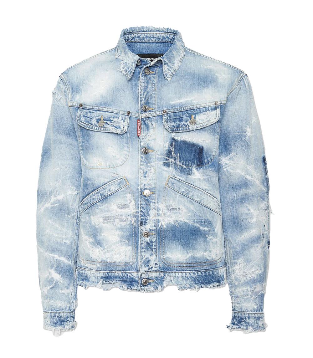 DSQUARED2 Giubbino Dsquared2 uomo S71AN0635D3001147042 Denim chiaro distroyed S71AN0635D30011470 470 