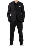 Daniele Alessandrini Men's Suit A001101 Black Classic Lapel