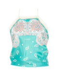 Top Pinko donna 106732A38G SZ4 Beachwear Synchro Stampa Bandana Turchese