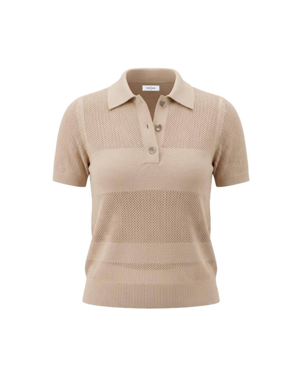 GRAN SASSO Polo GRAN SASSO donna 5727414074 Beige cotone traforata righe 5727414074 118 