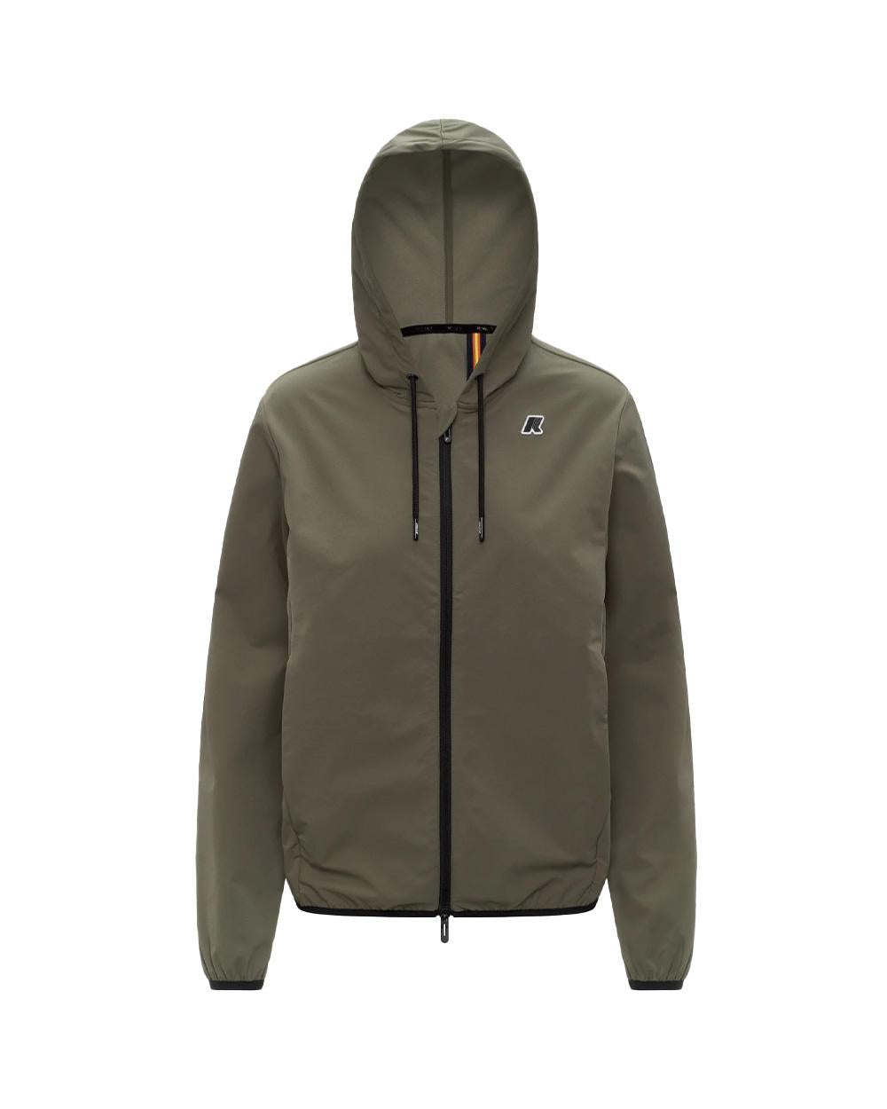 K-WAY Felpa K-WAY donna K5138FW JOURNEER TRAVEL Verde cappuccio coulisse zip tasche logo K5138FW V15 