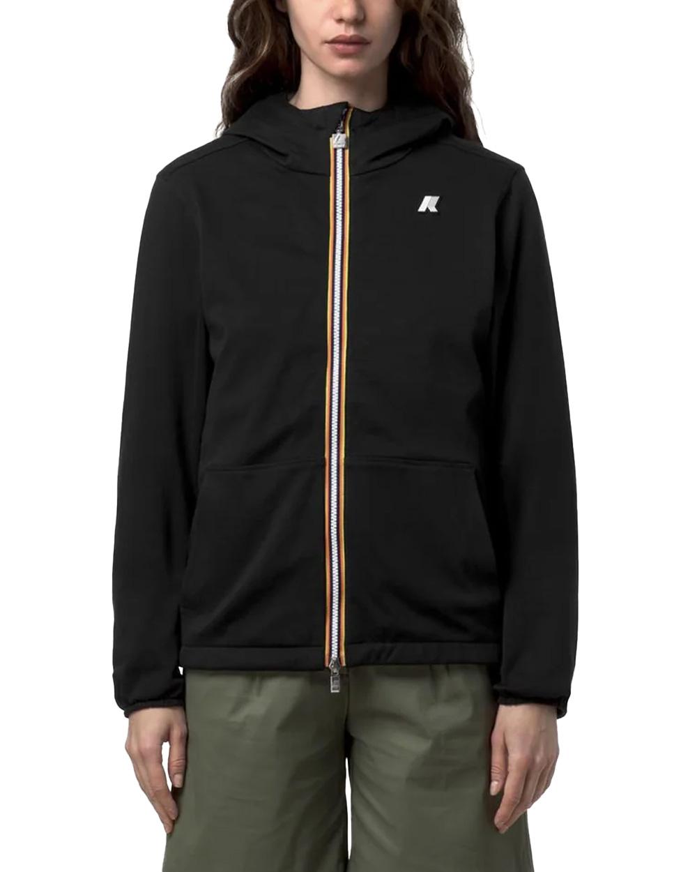 K-WAY Giubbino K-WAY donna K8134TW JAKE REVERSIBLE INTERLOCK Nero Verde reversibile cappuccio zip tasca slim K8134TW B0R 