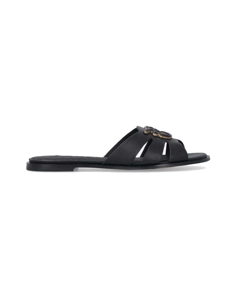 PINKO Ciabatte Pinko donna SD0463P001 Milly nere pelle logo Love Birds <BR/><BR/> SD0463P001 Z99 