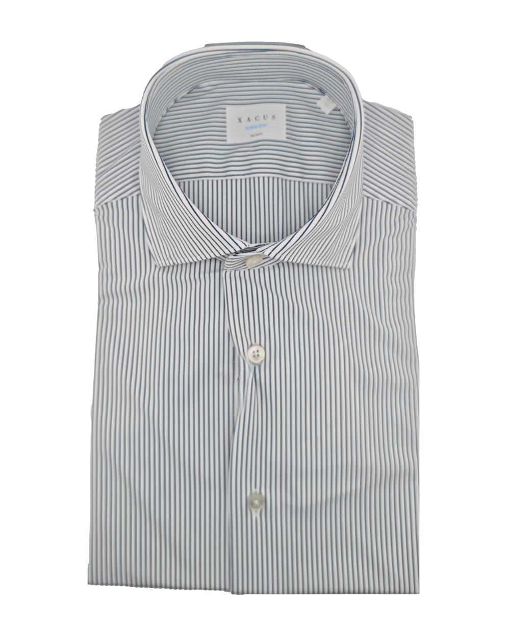 XACUS Camicia XACUS uomo ACT558ML21619 Righe blu micro righe slim fit collo francese ACT558ML21619 007 