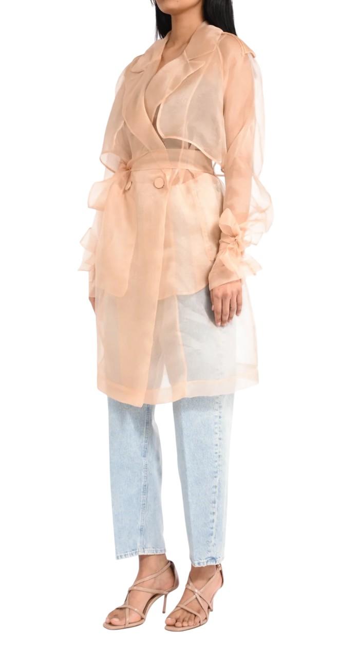 PINKO Trench Pinko donna 106614A2DJQ35 Cocco organza di seta Rosa <BR/> 106614A2DJ Q35 