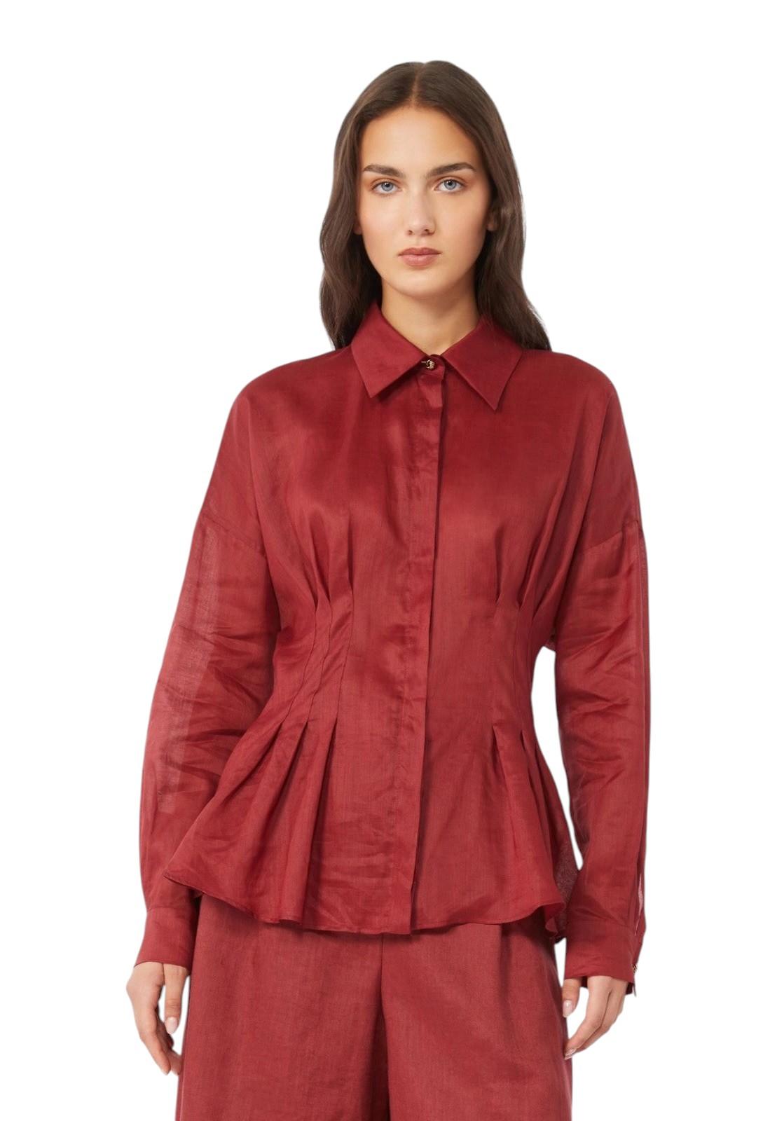 STUDIO Camicia Studio donna 2616111042600 066 Ora in tela ramié Mattone rosso<BR/> 2616111042600 066 