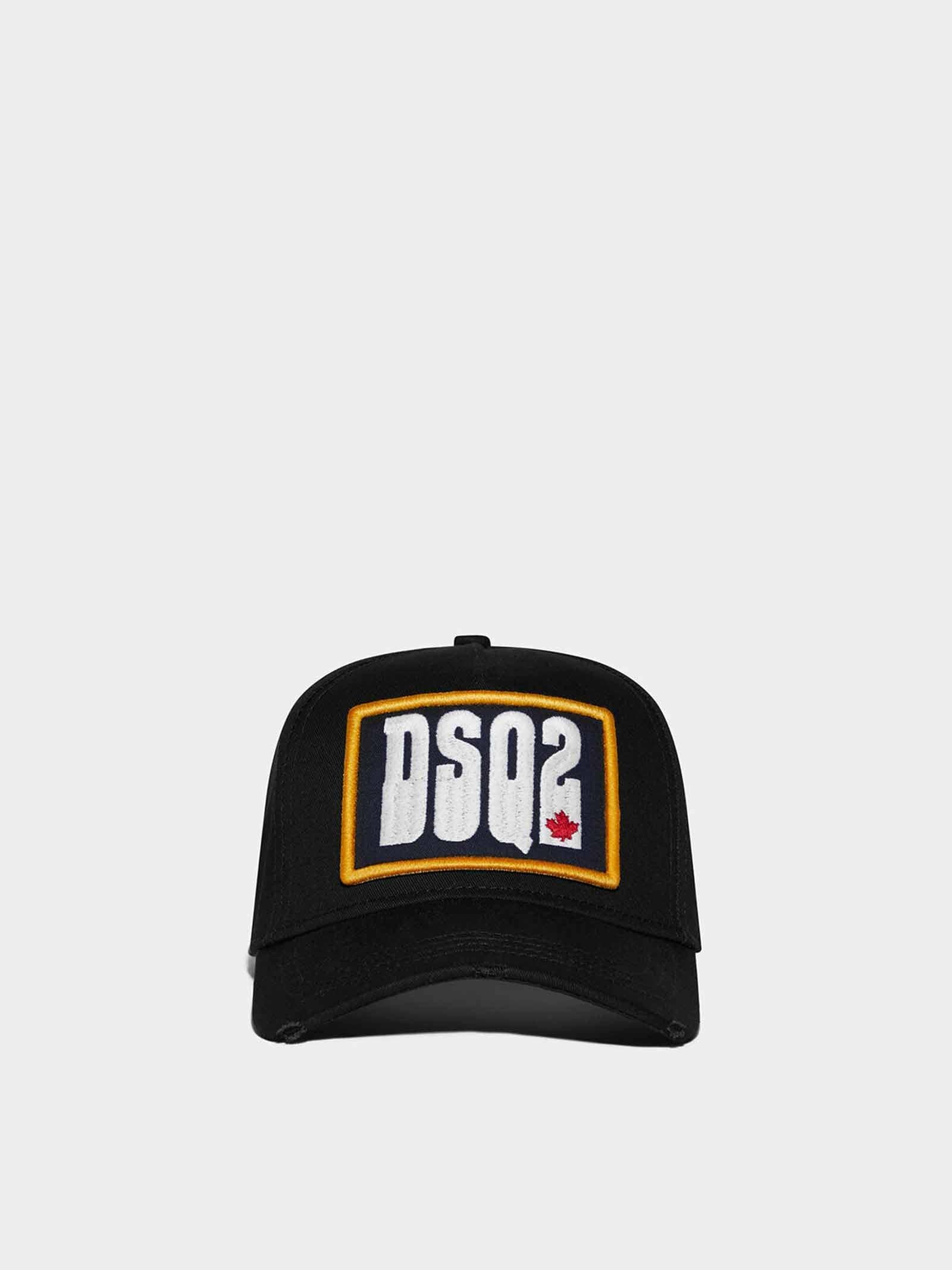 DSQUARED2 Cappello Dsquared2 uomo BCM068205C00012 nero patch BCM068205C00 012 