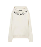 Felpa Palm Angels uomo PMBB17DS26FLE007 bianca logo sul collo cappuccio