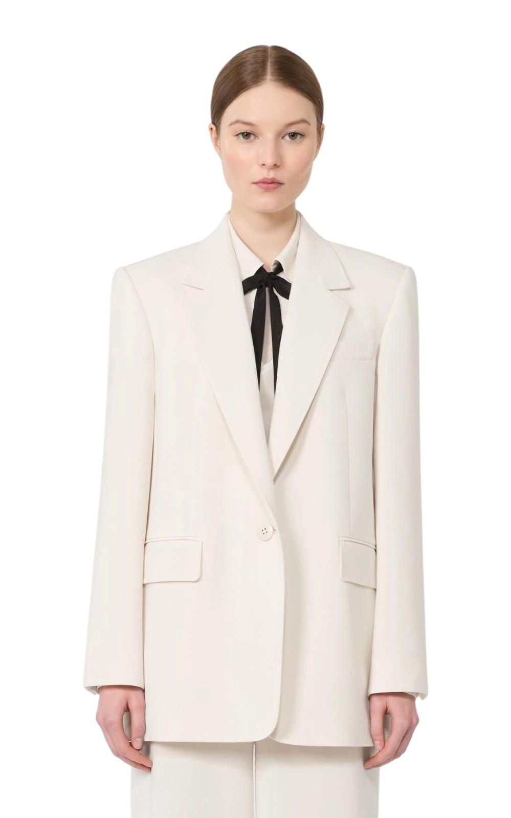 STUDIO Blazer Studio donna 2616041025600 060 Bosco monopetto in cady Beige<BR/> 2616041025600 060 