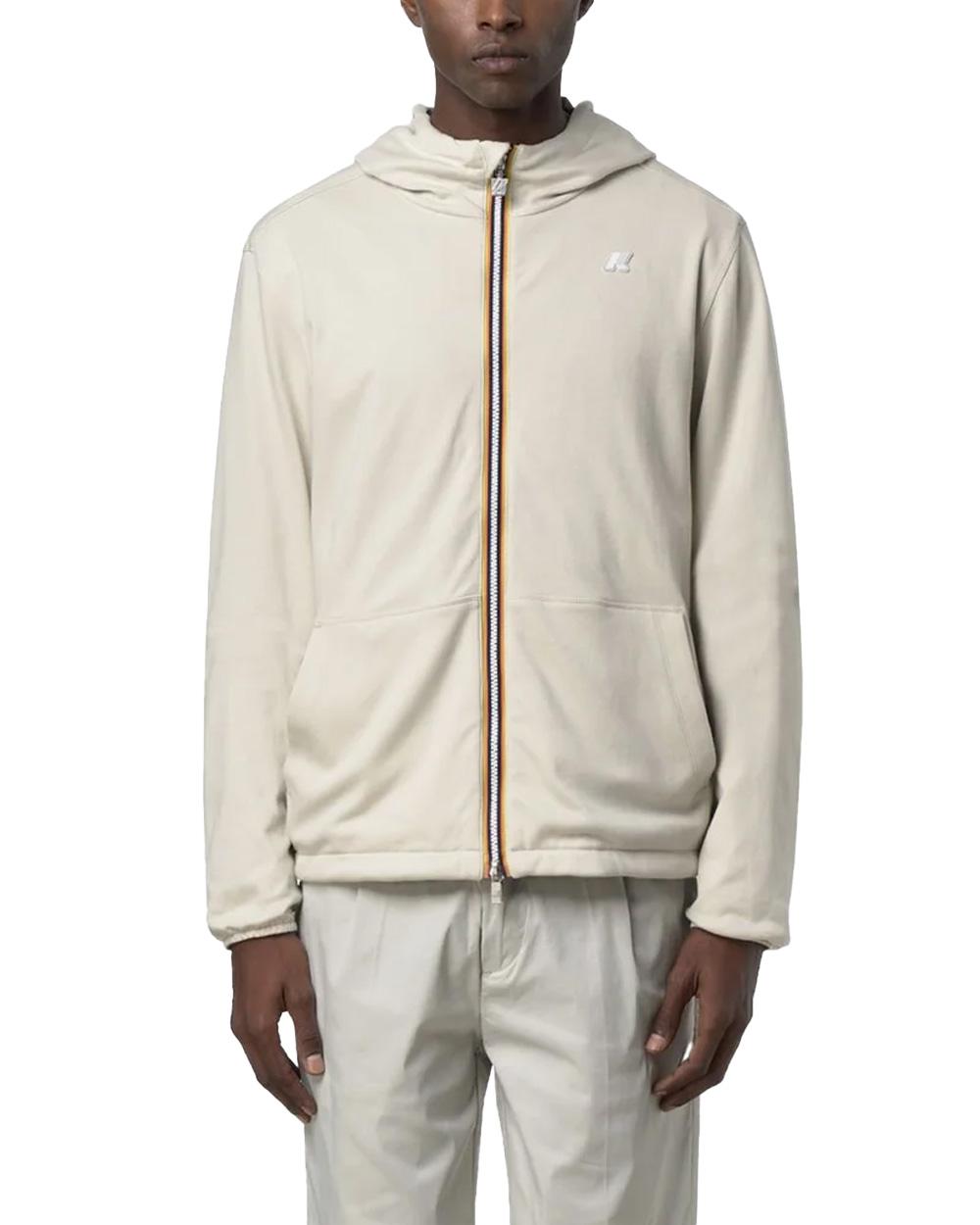 K-WAY Giubbino K-WAY unisex K8134TW JAKE REVERSIBLE INTERLOCK Beige Grigio slim reversibile cappuccio K8134TW C84 