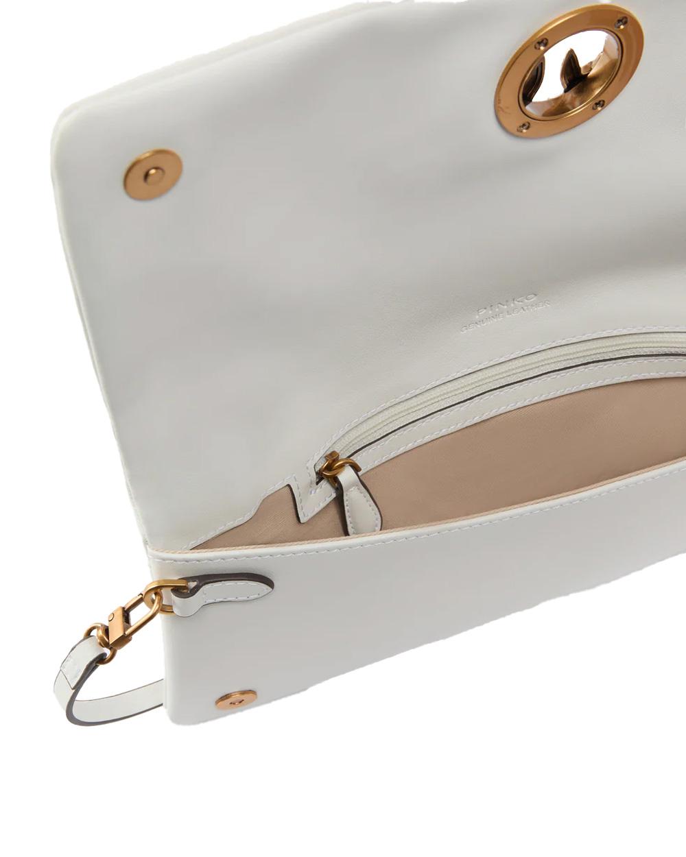PINKO Borsa PINKO donna CLICK SOFT HORIZONTAL CLASSIC 106022A0QO Bianca pelle pochette rettangolare 106022A0QO Z15Q 