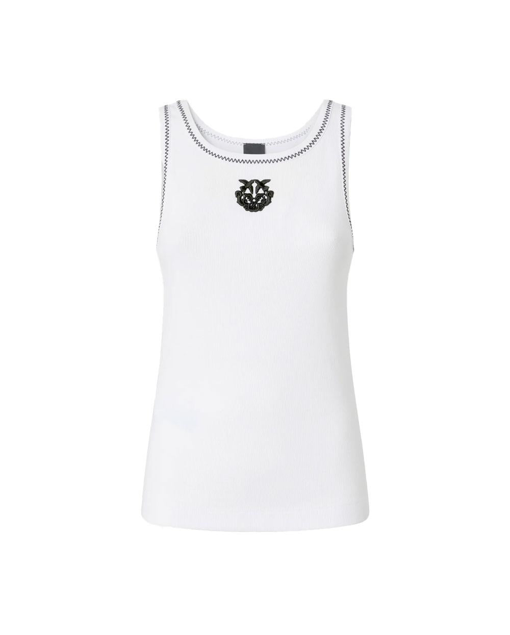 PINKO bitettoCanotta donna Pinko 106816A3AL Bitetto bianca costine Love Birds <BR/> 106816A3AL ZZ1 