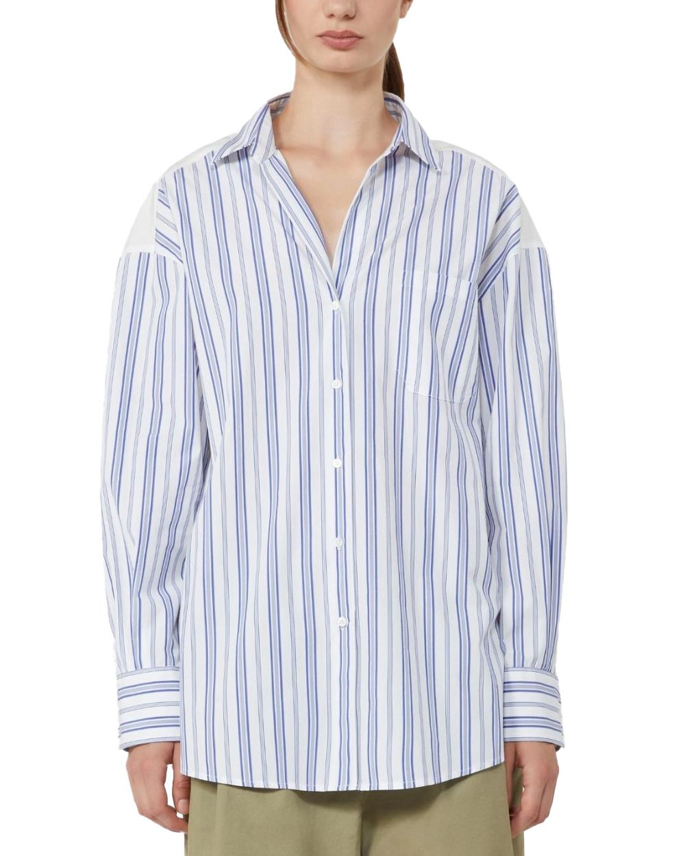 WEEKEND Camicia WEEKEND donna TESSILE 2615111012600 Blu popeline cotone colletto scollo a v bottoni taschino spacchi laterali 2615111012600 050 