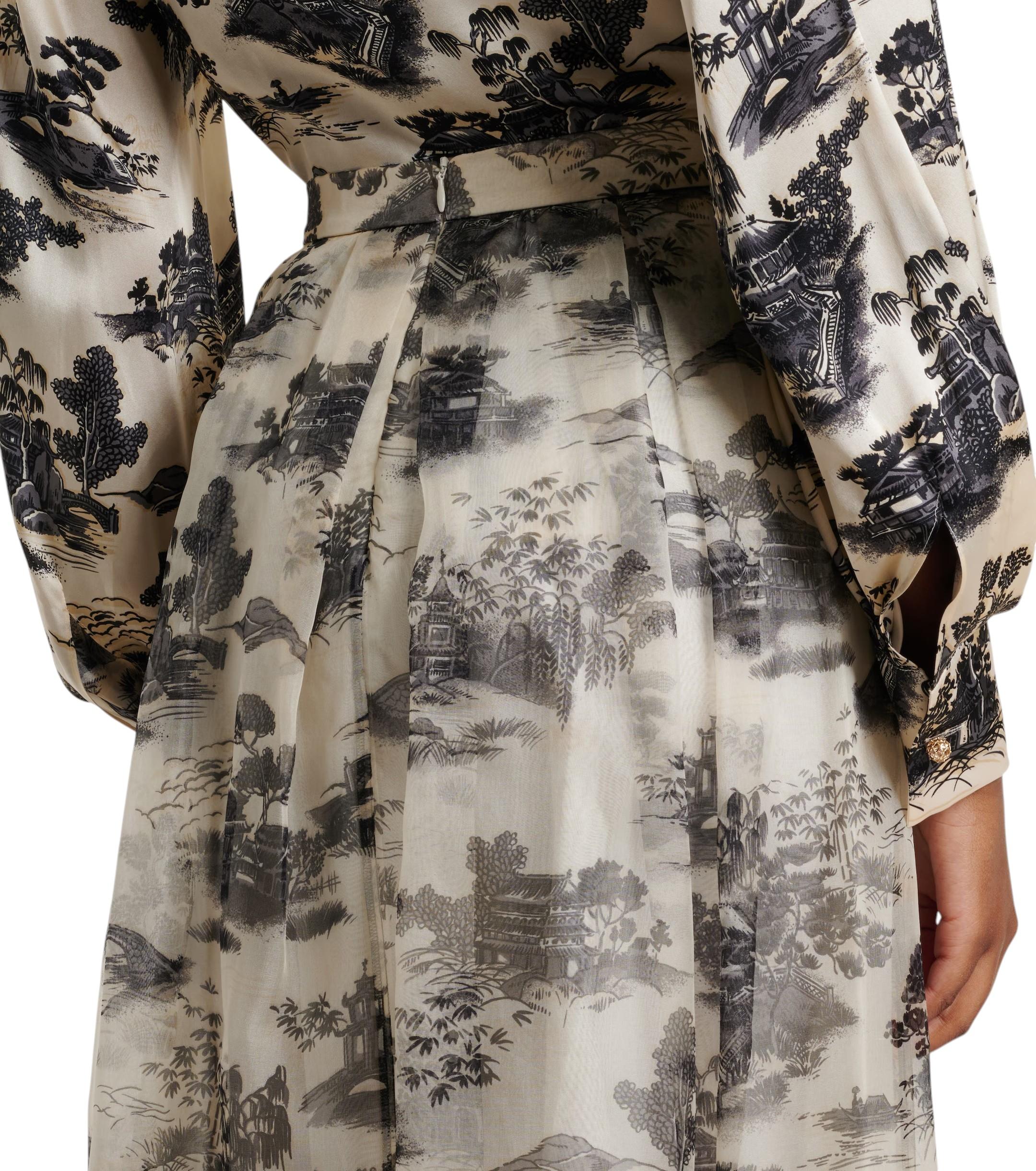 STUDIO Gonna Studio donna 2616101034600 002 Sabbia in organza di seta stampata Crema<BR/> 2616101034600 002 
