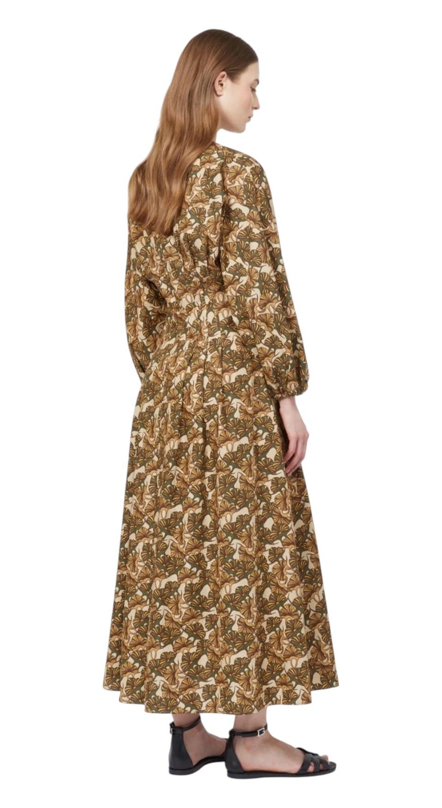 STUDIO Abito Studio donna 2616221082600 005 Astice in popeline di cotone stampato Senape<BR/> 2616221082600 005 