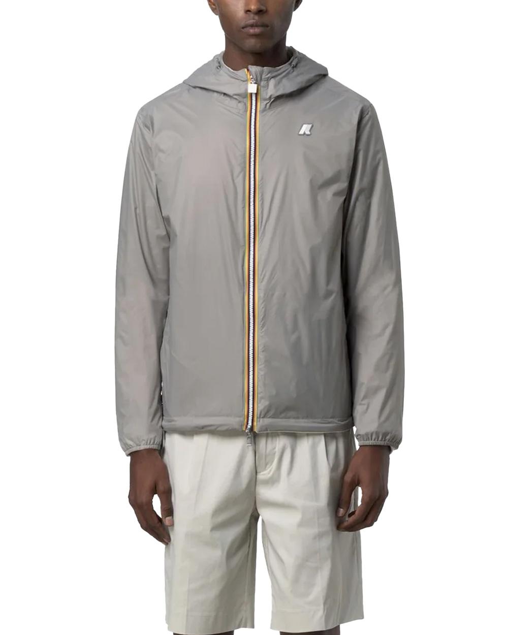 K-WAY Giubbino K-WAY unisex K8134TW JAKE REVERSIBLE INTERLOCK Beige Grigio slim reversibile cappuccio K8134TW C84 