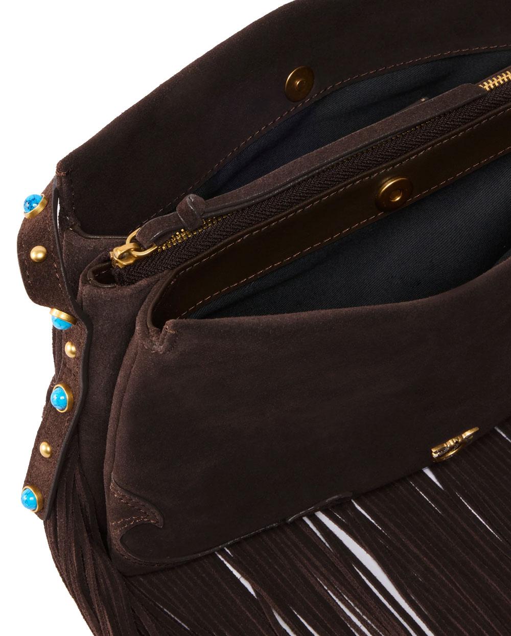 PINKO Borsa Pinko donna 106665A0F6 Triplet marrone suede frange 106665A0F6 M11P 
