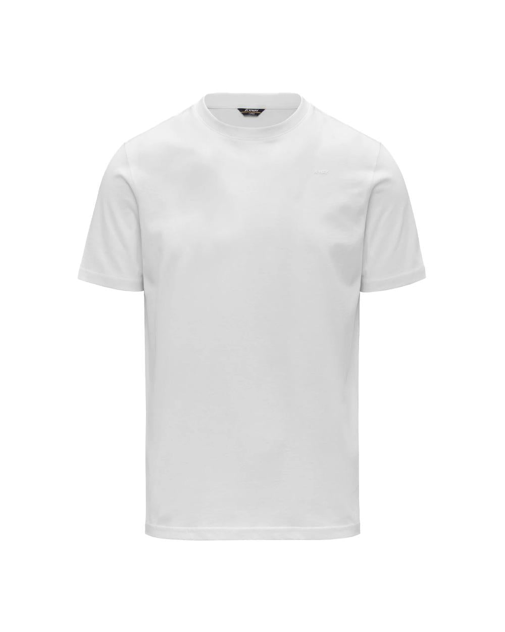 K-WAY T-shirt K-WAY uomo K81489W ODOM JERSEY MICRO LETTERING SLIM Bianca girocollo costine slim K81489W 001 