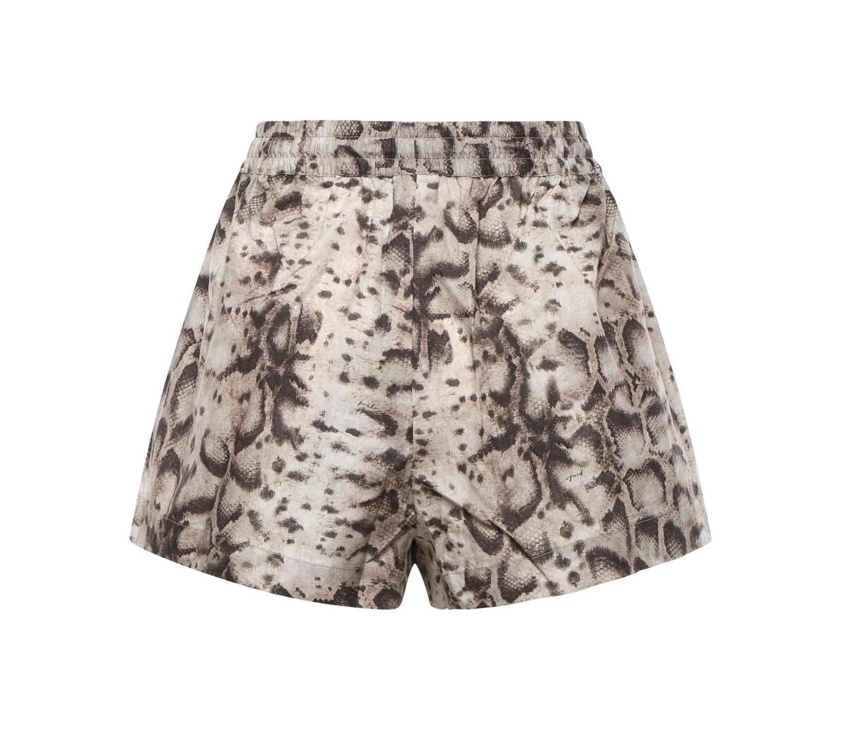 PINKO Bermuda Pinko donna 106964A3B1 CZ9 Bema con stampa animalier Beige Nero<BR/> 106964A3B1 CZ9 