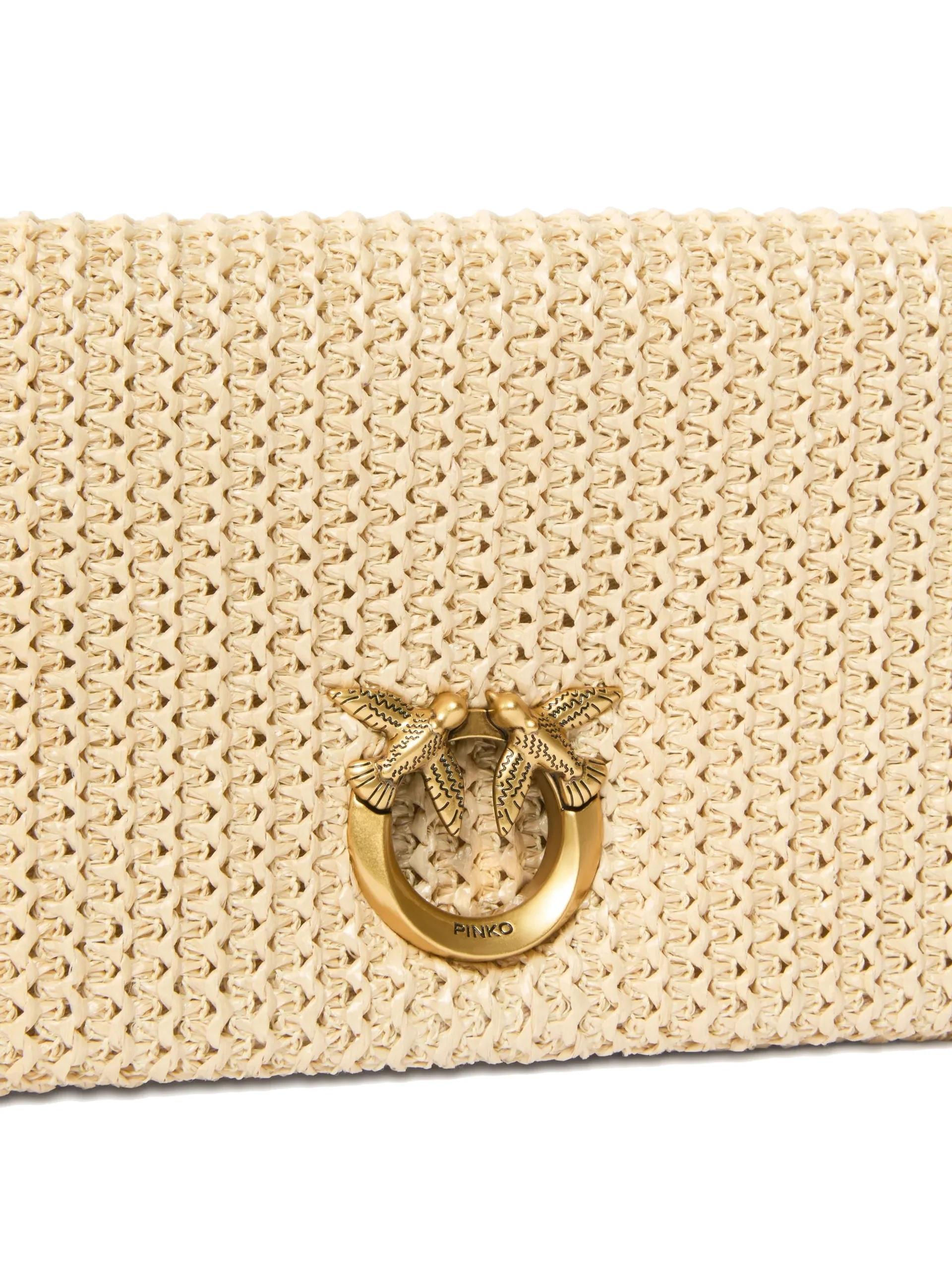 PINKO Pochette Pinko donna 106022A391C 24Q Soft Horizontal Classic media rafia Beige<BR/> 106022A391 C24Q 