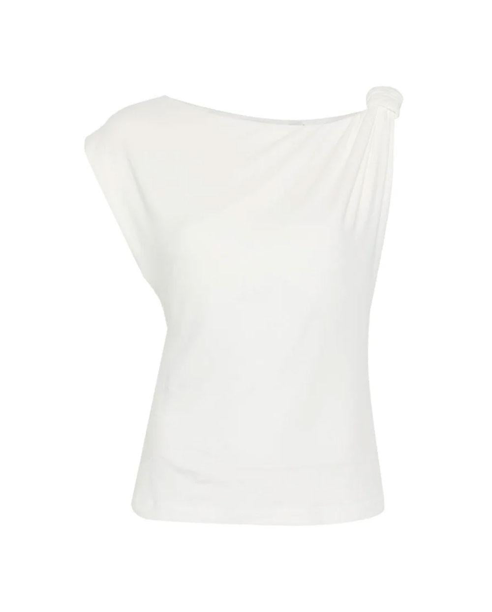 PINKO T-shirt Pinko donna 106373A35D Marlena bianca scollo asimmetrico monospalla 106373A35D Z05 