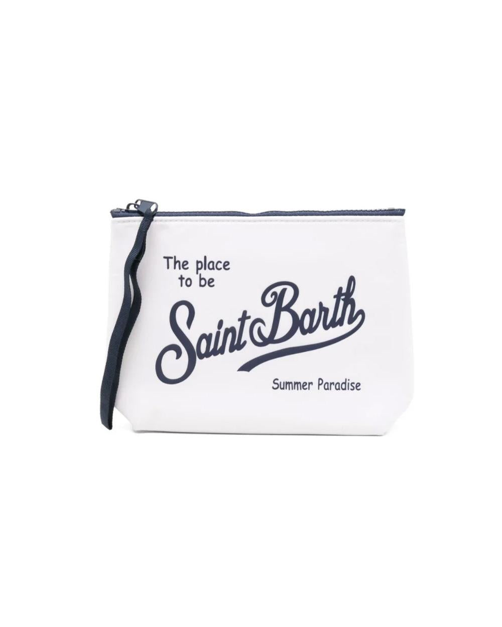 MC2 SAINT BARTH Pochette MC2 SAINT BARTH unisex Aline ALI005307547L Bianca logo zip laccetto ALI005307547L 1061 