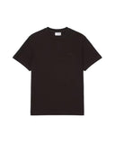 Men's LACOSTE T-shirt TH1979 Brown crêpe cotton classic fit ribbed crew neck