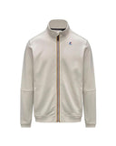 K-WAY women's sweatshirt K1126IW PEPIN POLY COTTON Beige high neck full zip pockets regular fit