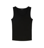 Top Weekend donna Multic 2515941022600 Nero cotone spalline scollo tondo costine aderente