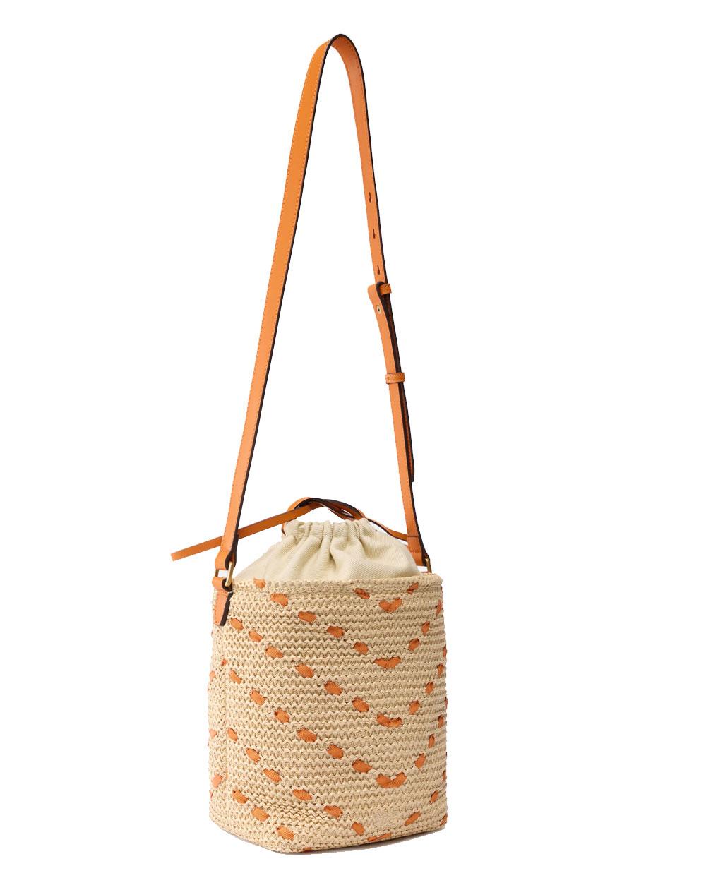 PINKO Borsa Pinko donna 106835A391 Bucket mini arancio rafia chevron<BR/><BR/><BR/> 106835A391 HH9Q 