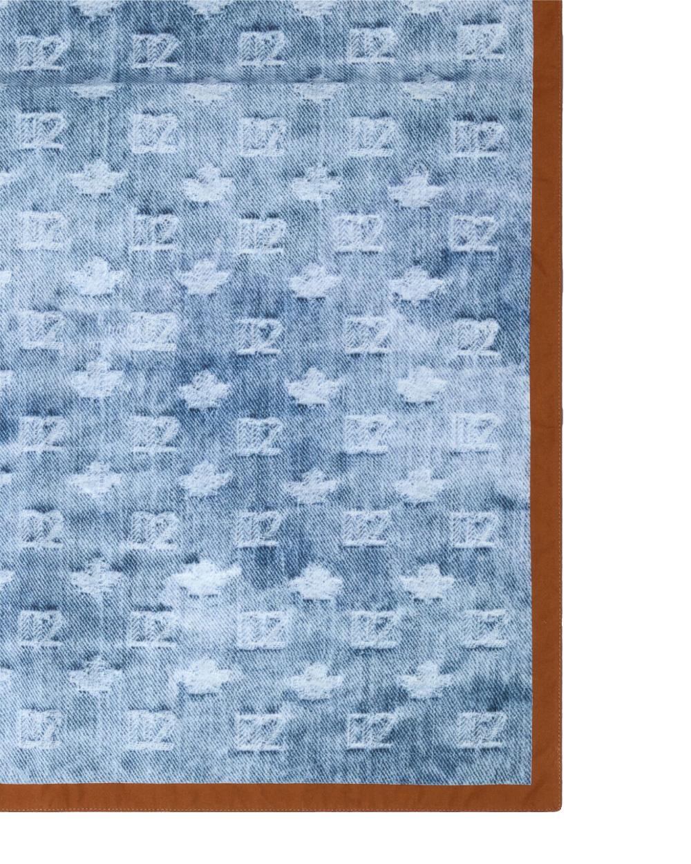 DSQUARED2 Foulard DSQUARED2 uomo FUM001708C087643 Azzurro cotone effetto vintagelogo monogram all over FUM001708C087643 098 