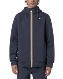 Felpa K-WAY uomo RAINER SPACER K2141DW Blu materiali tecnici scuba interlock spessorato  struttura spacer logo in silicone