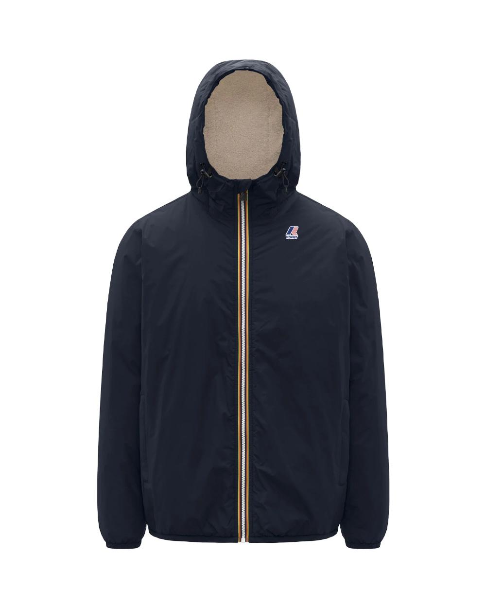 K-WAY Giubbino K-WAY uomo LE VRAI 4.0 CLAUDE ORSETTO K21515W Blu nylon ripstop riciclato cappuccio chiusura con zip K21515W K89 
