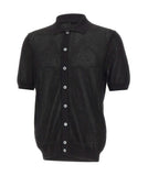 Gran Sasso Men's Shirt 5718020611 099 Fresh Cotton Perforated Knit Black