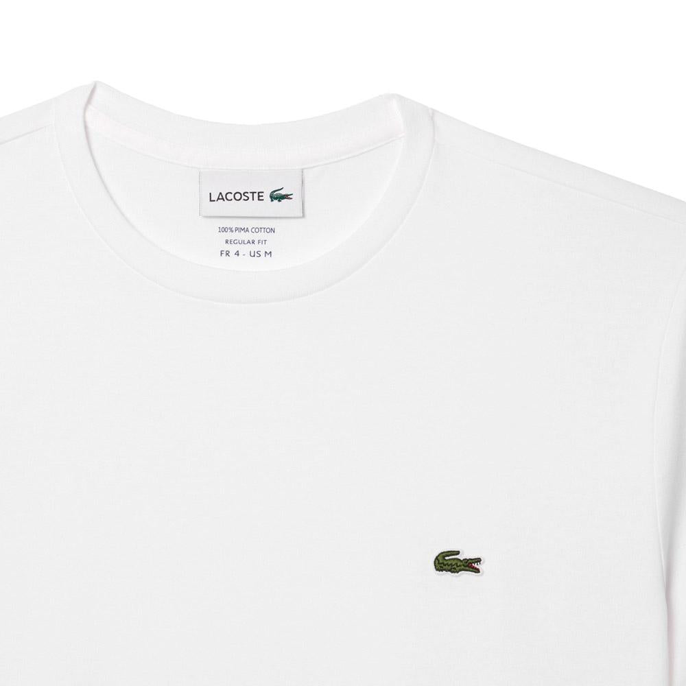 LACOSTE T-shirt Lacoste uomo TH6709001 bianca pima girocollo TH6709 001 