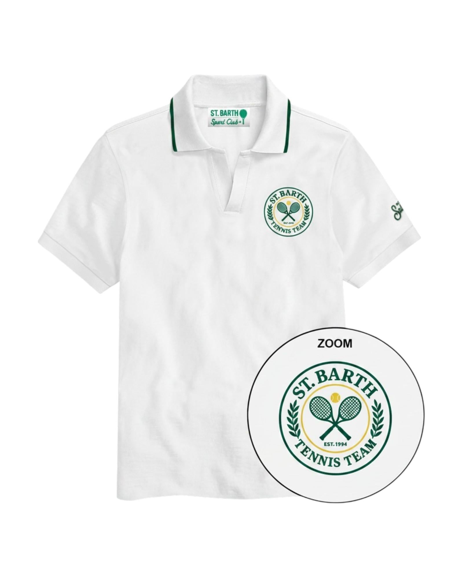 MC2 SAINT BARTH Polo MC2 SAINT BARTH bambino CHS0002 07499L 1051 Charles Jr in piquet con ricamo Tennis Bianca CHS000207499L 1051 