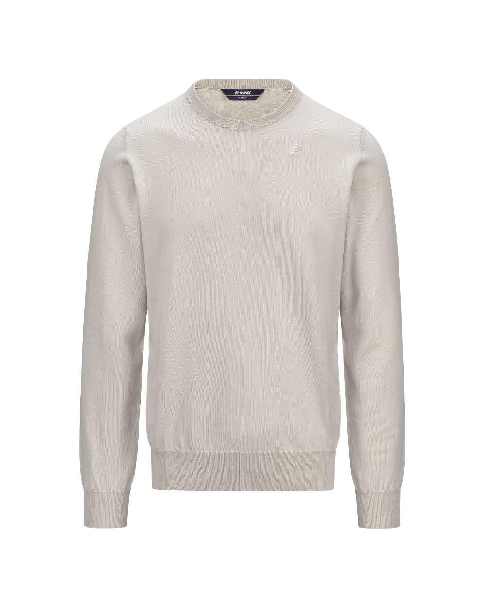 K-WAY Maglia K-WAY uomo K4122YW SEBASTIEN COTTON PS Beige rasata cotone girocollo logo K4122YW 634 