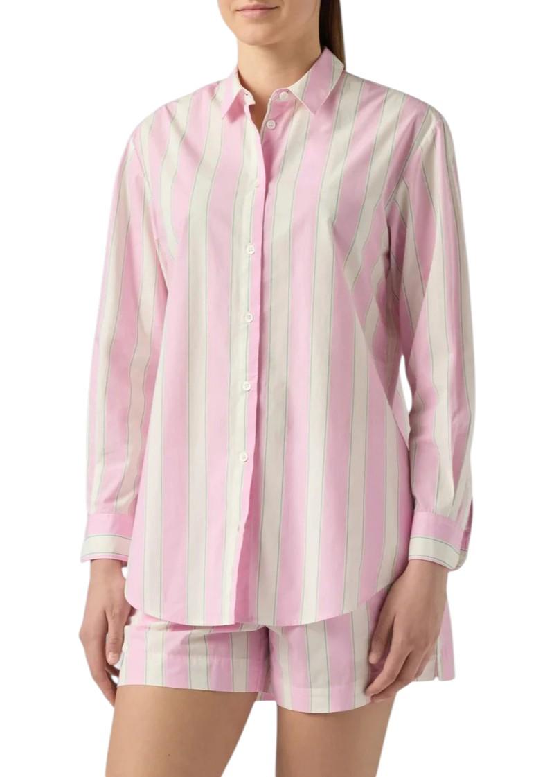 MC2 SAINT BARTH Camicia MC2 SAINT BARTH donna BRIG001 00897L 2153 Brigitte Stripes a righe con ricamo Sport Club Rosa Panna<BR/> BRIG00100897L 2153 