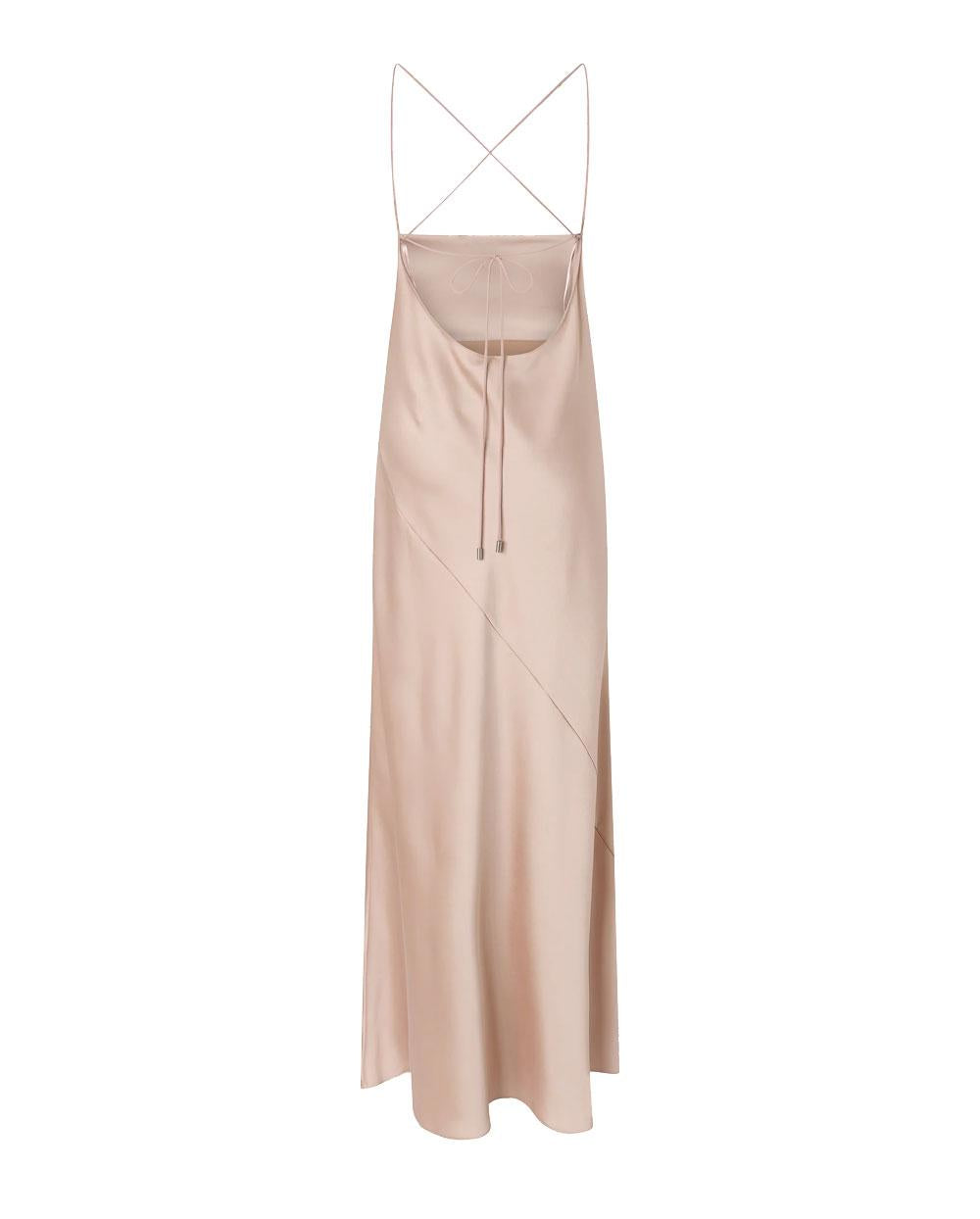 PINKO Abito Pinko donna 106587A1Y5 Farro beige slipdress lungo satin <BR/> 106587A1Y5 Q35 