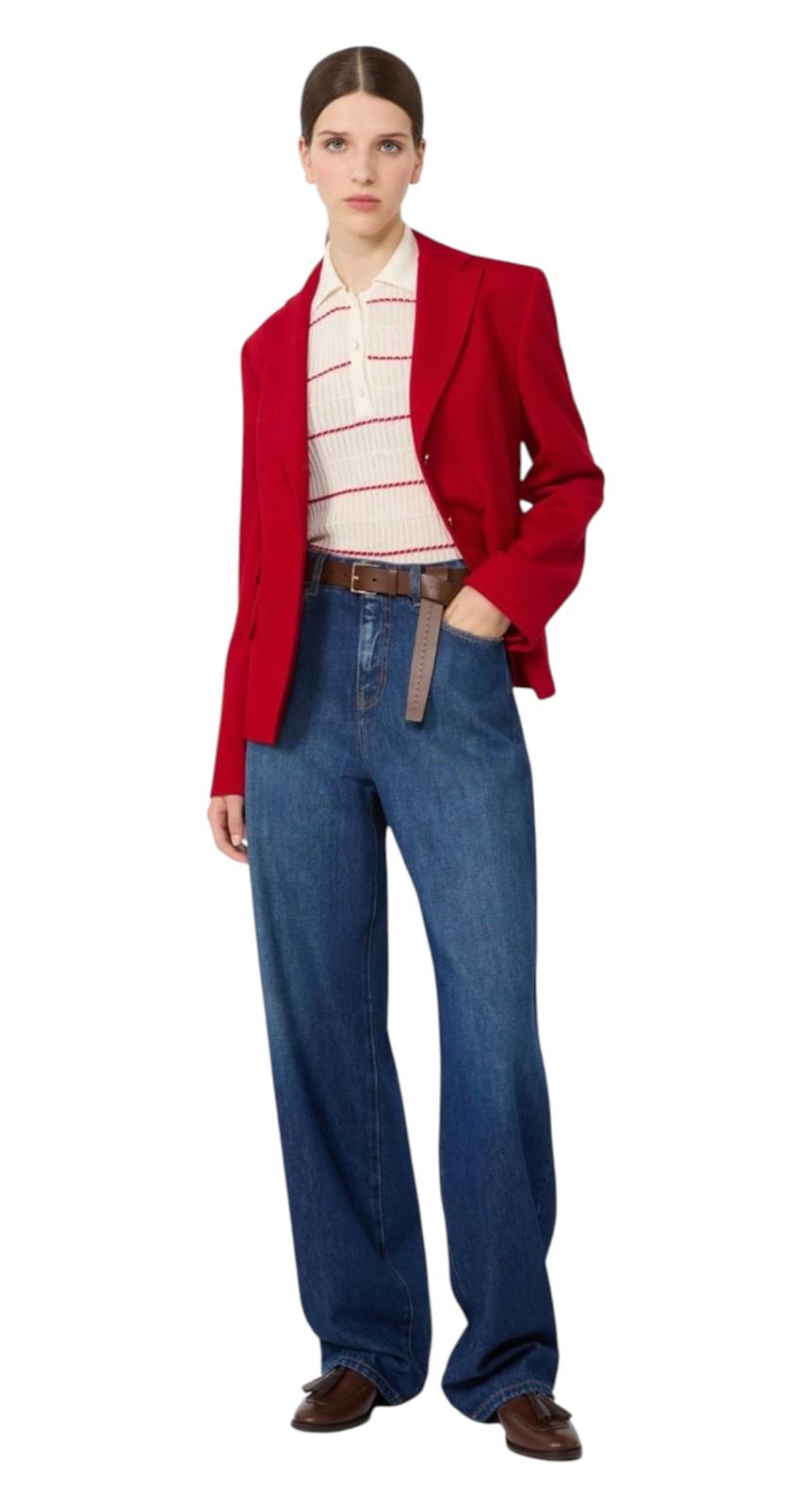 STUDIO Giacca Studio donna 2616911021600 002 Emiro monopetto in jersey piquet Rosso<BR/> 2616911021600 002 
