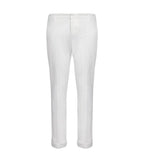 Dondup men's Gaubert UP235GSE046U white slim trousers in lightweight gabardine