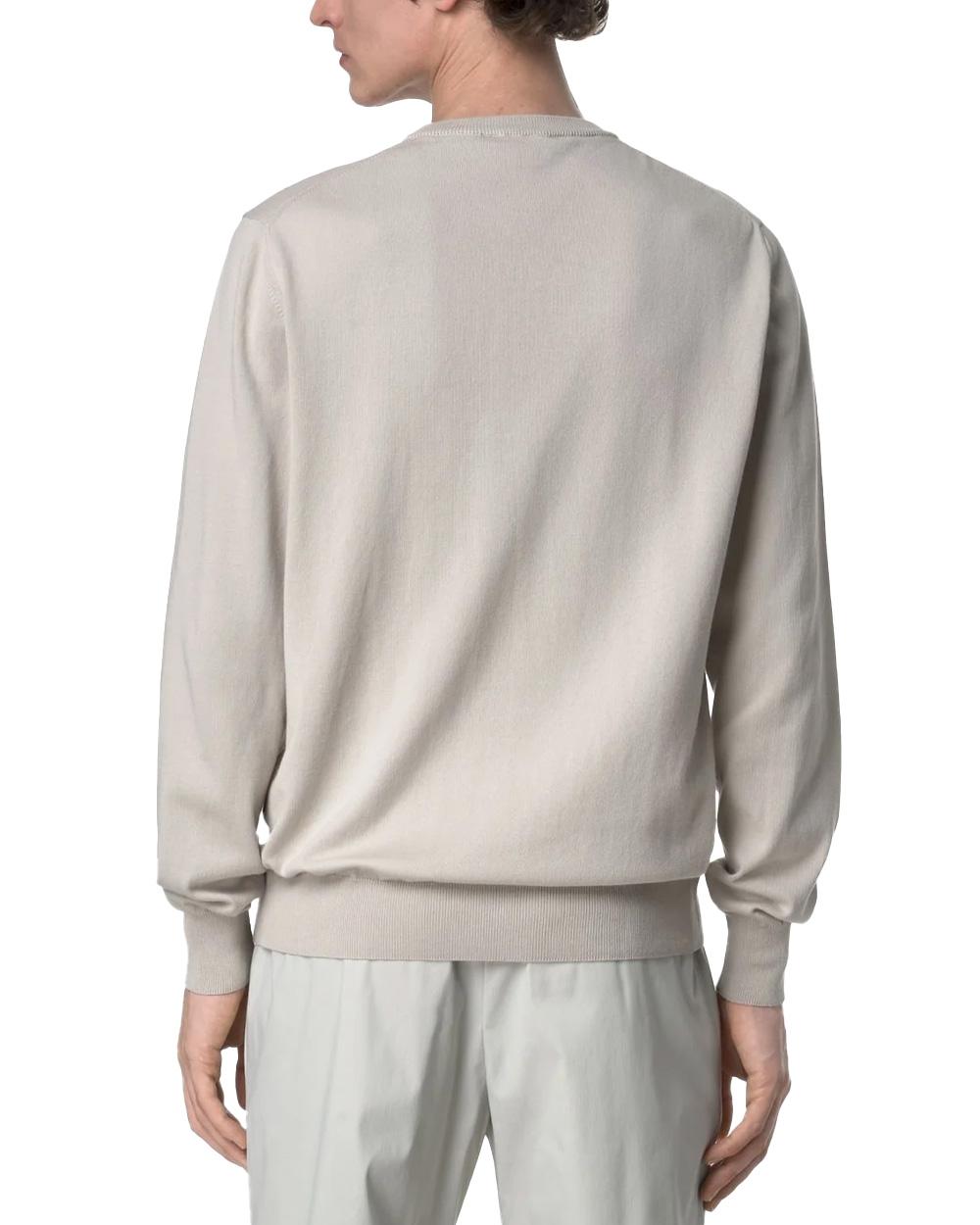 K-WAY Maglia K-WAY uomo K4122YW SEBASTIEN COTTON PS Beige rasata cotone girocollo logo K4122YW 634 