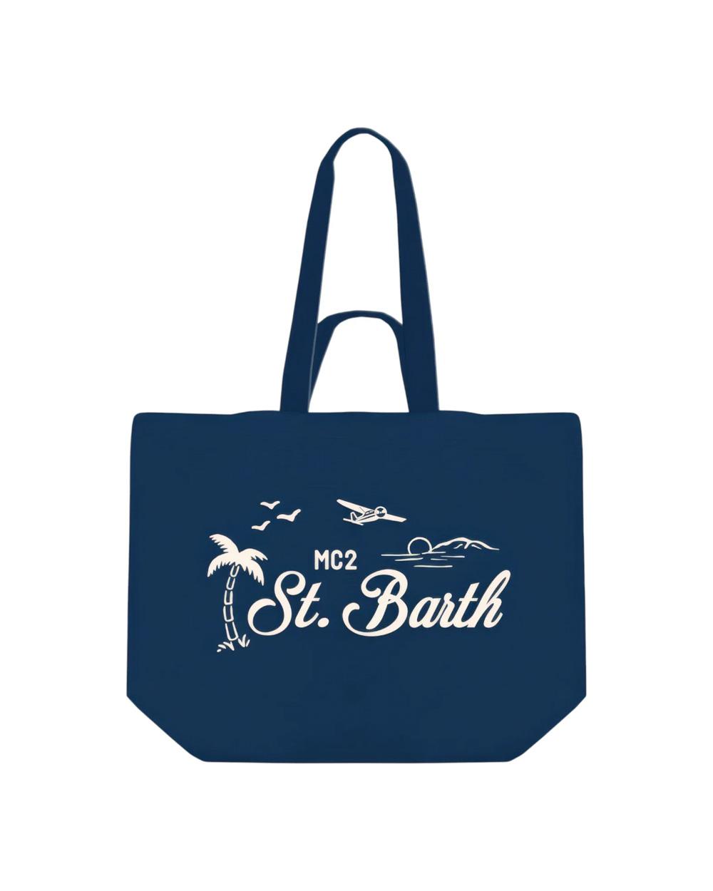 MC2 SAINT BARTH Borsa MC2 SAINT BARTH donna Essential EBEC00107799L Blu cotone logo spazio interno EBEC00107799L 6110 