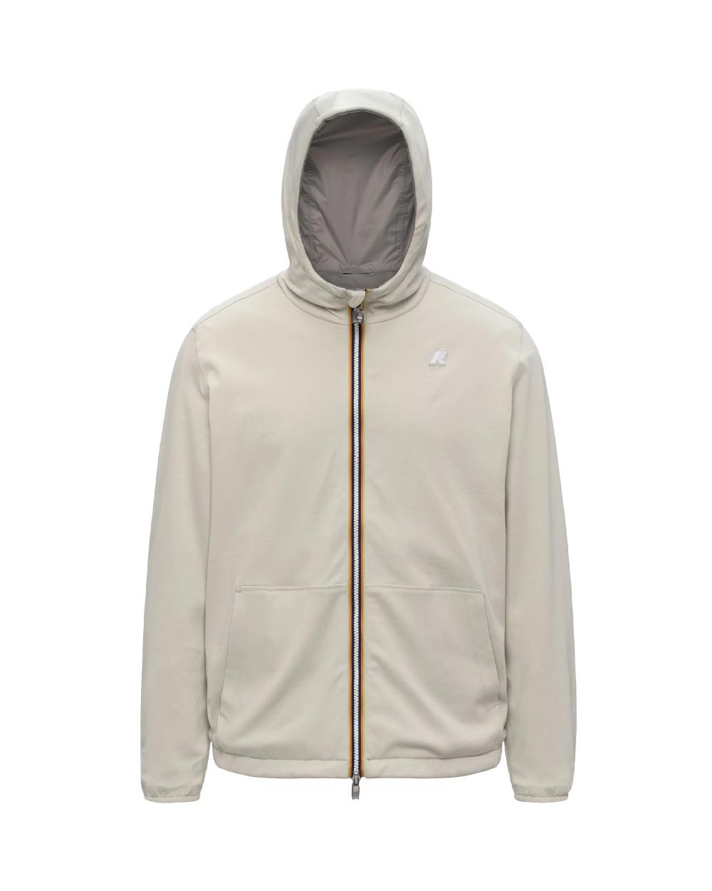 K-WAY Giubbino K-WAY unisex K8134TW JAKE REVERSIBLE INTERLOCK Beige Grigio slim reversibile cappuccio K8134TW C84 