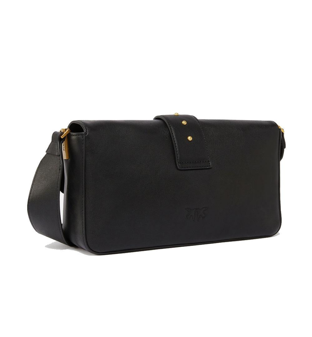 PINKO Borsa Pinko Love one classic slouchy fl nera oro allungata<BR/> 104524 A0QO Z99Q 