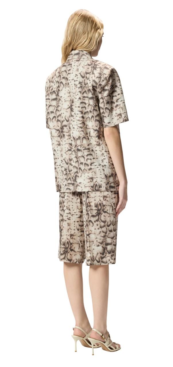 PINKO Giacca Pinko donna 106879A3BL CZ9 Brindisi con stampa animalier Beige Nero<BR/> 106879A3BL CZ9 
