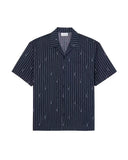 Camicia LACOSTE uomo CH2343 Nera relaxed fit taglio boxy stampa all over