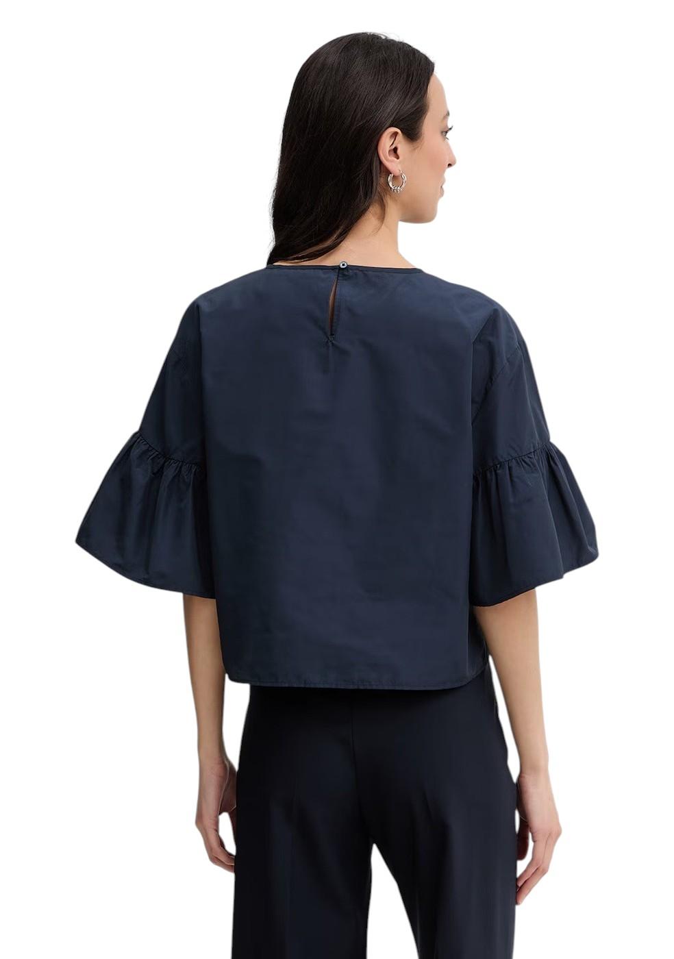 WEEKEND Blusa Weekend donna 2615111152600 011 Break crop in taffettà Blu navy<BR/> 2615111152600 011 