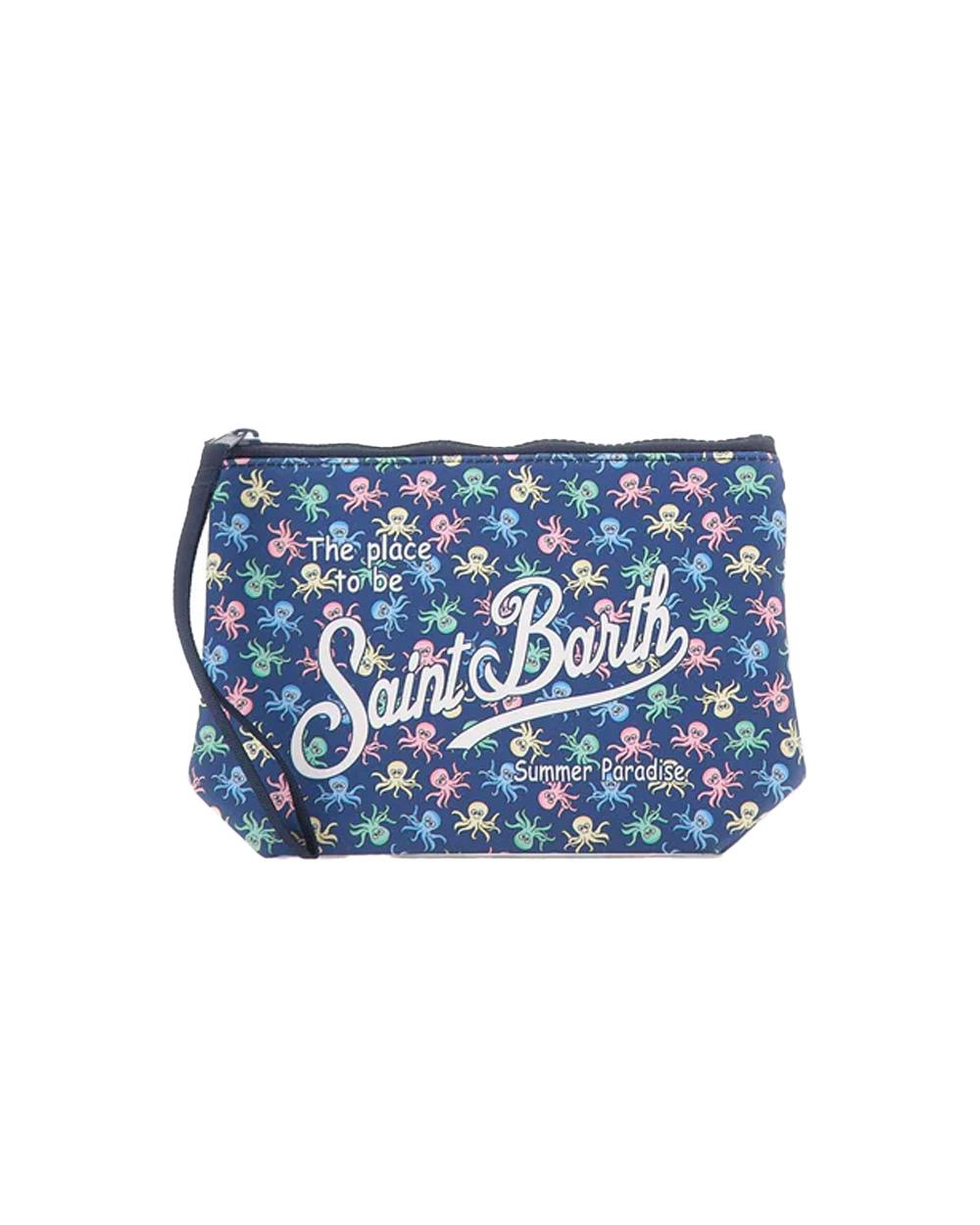 MC2 SAINT BARTH Pochette MC2 SAINT BARTH uomo ALINE ALIN00100117L Blu stampa polipi logo zip ALIN00100117L 61 